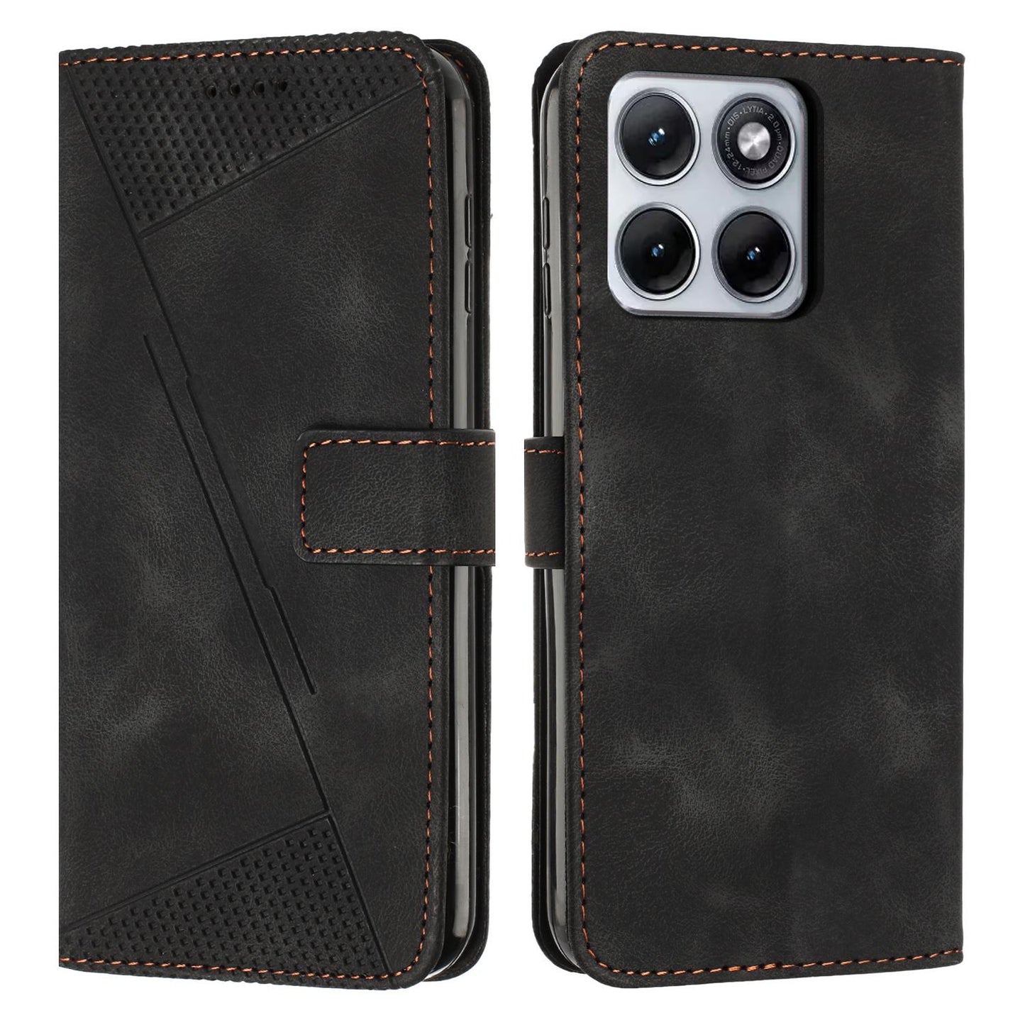 Motorola Edge 70 Fusion 5G Dream Triangle Leather Wallet Phone Case with Lanyard, Card Slot, Cash Compartment, Foldable Kickstand, Shockproof PU TPU Protective Cover