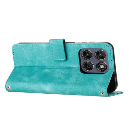 Motorola Moto G67 Dream Triangle Leather Wallet Phone Case with Lanyard, Card Slot, Cash Compartment, Foldable Kickstand, Shockproof PU TPU Protective Cover