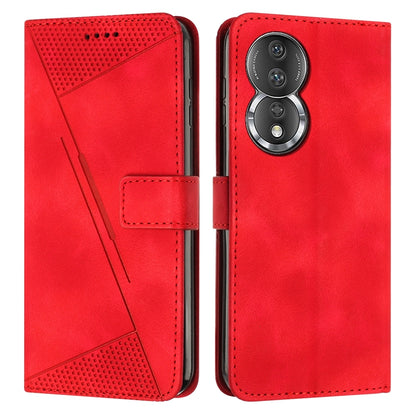 Honor 80 Dream Triangle Leather Wallet Phone Case with Lanyard, Card Slot, Cash Compartment, Foldable Kickstand, Shockproof PU TPU Protective Cover