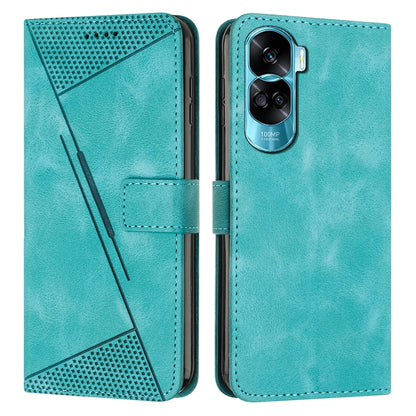 Honor 90 Lite Dream Triangle Leather Wallet Phone Case with Lanyard, Card Slot, Cash Compartment, Foldable Kickstand, Shockproof PU TPU Protective Cover