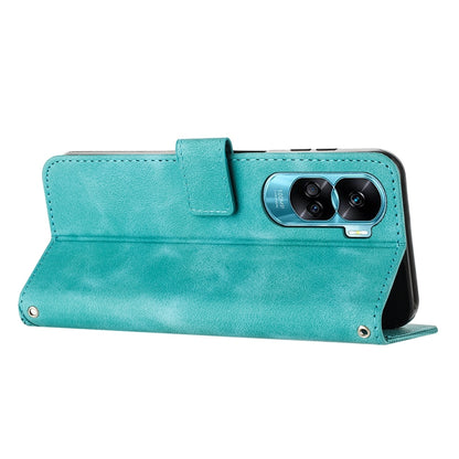Honor 90 Lite Dream Triangle Leather Wallet Phone Case with Lanyard, Card Slot, Cash Compartment, Foldable Kickstand, Shockproof PU TPU Protective Cover