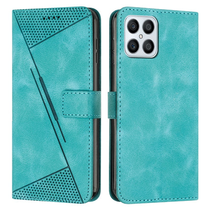 Honor X8 4G Dream Triangle Leather Wallet Phone Case with Lanyard, Card Slot, Cash Compartment, Foldable Kickstand, Shockproof PU TPU Protective Cover