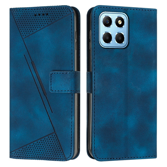 Honor X8 5G Dream Triangle Leather Wallet Phone Case with Lanyard, Card Slot, Cash Compartment, Foldable Kickstand, Shockproof PU TPU Protective Cover