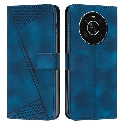 Honor X9 4G Dream Triangle Leather Wallet Phone Case with Lanyard, Card Slot, Cash Compartment, Foldable Kickstand, Shockproof PU TPU Protective Cover