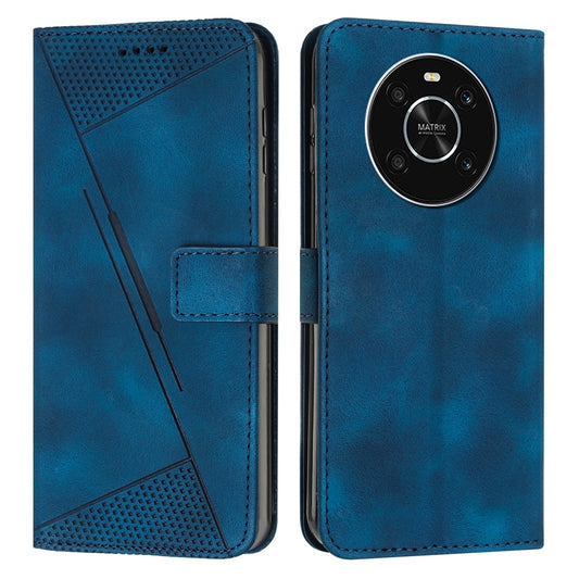 Honor X9 4G Dream Triangle Leather Wallet Phone Case with Lanyard, Card Slot, Cash Compartment, Foldable Kickstand, Shockproof PU TPU Protective Cover