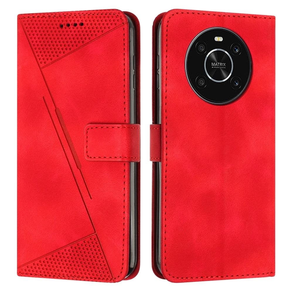 Honor X9 4G Dream Triangle Leather Wallet Phone Case with Lanyard, Card Slot, Cash Compartment, Foldable Kickstand, Shockproof PU TPU Protective Cover