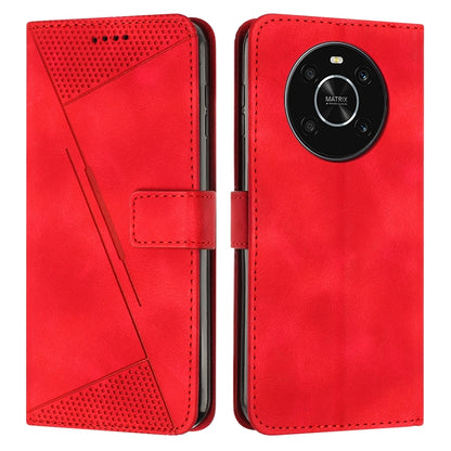 Honor X9 4G Dream Triangle Leather Wallet Phone Case with Lanyard, Card Slot, Cash Compartment, Foldable Kickstand, Shockproof PU TPU Protective Cover