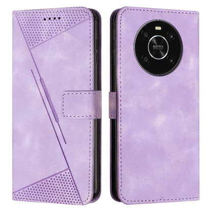 Honor X9 4G Dream Triangle Leather Wallet Phone Case with Lanyard, Card Slot, Cash Compartment, Foldable Kickstand, Shockproof PU TPU Protective Cover