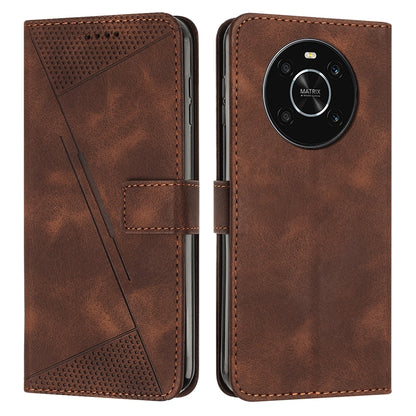 Honor X9 4G Dream Triangle Leather Wallet Phone Case with Lanyard, Card Slot, Cash Compartment, Foldable Kickstand, Shockproof PU TPU Protective Cover