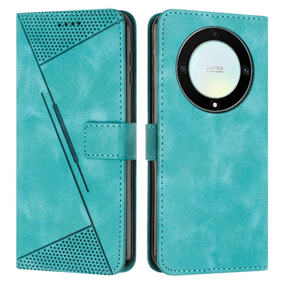 Honor X9a Dream Triangle Leather Wallet Phone Case with Lanyard, Card Slot, Cash Compartment, Foldable Kickstand, Shockproof PU TPU Protective Cover