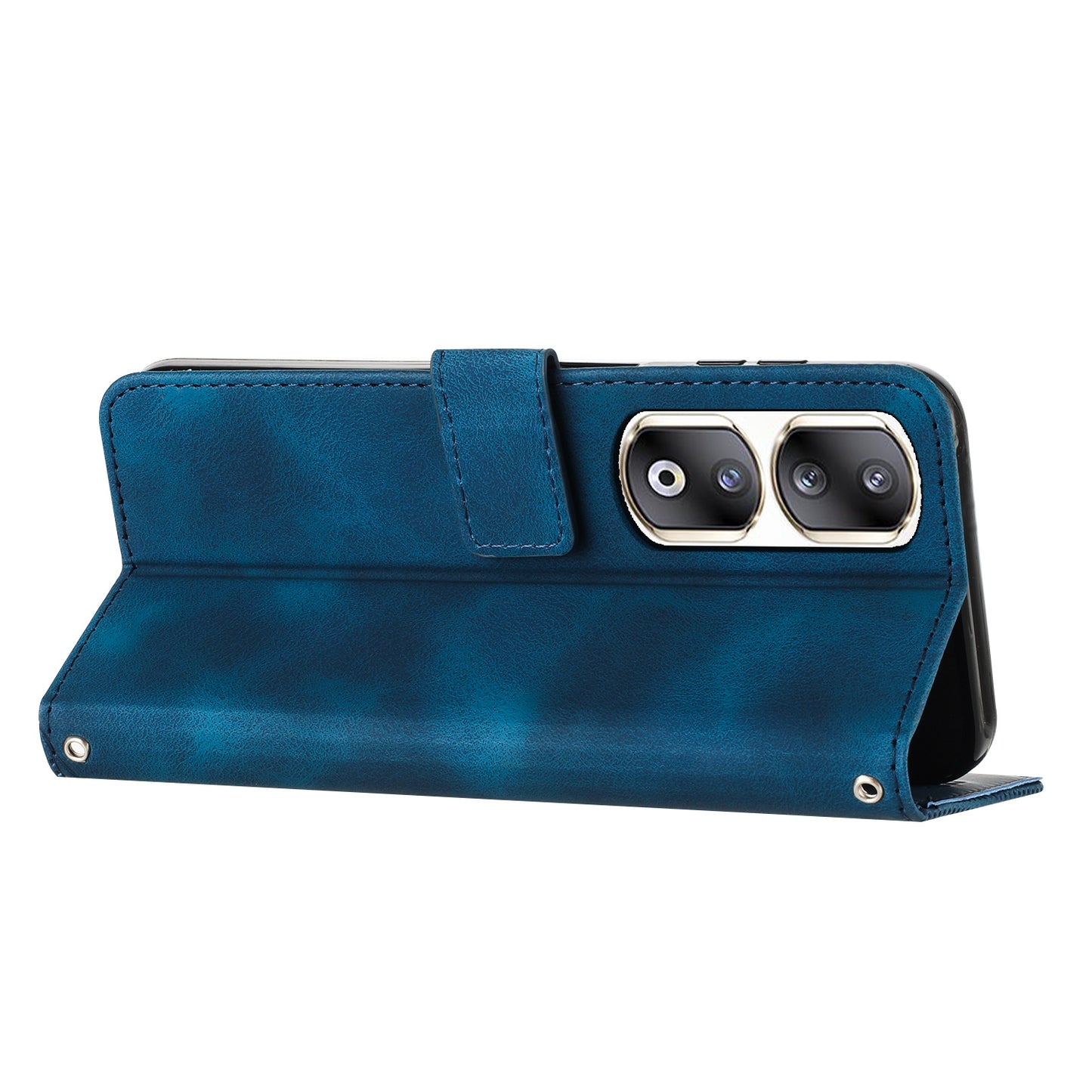 Honor 90 Pro Dream Triangle Leather Wallet Phone Case with Lanyard, Card Slot, Cash Compartment, Foldable Kickstand, Shockproof PU TPU Protective Cover