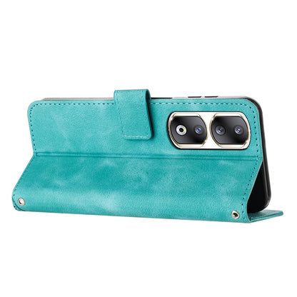 Honor 90 Pro Dream Triangle Leather Wallet Phone Case with Lanyard, Card Slot, Cash Compartment, Foldable Kickstand, Shockproof PU TPU Protective Cover