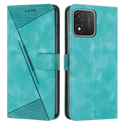 Honor X5 Dream Triangle Leather Wallet Phone Case with Lanyard, Card Slot, Cash Compartment, Foldable Kickstand, Shockproof PU TPU Protective Cover
