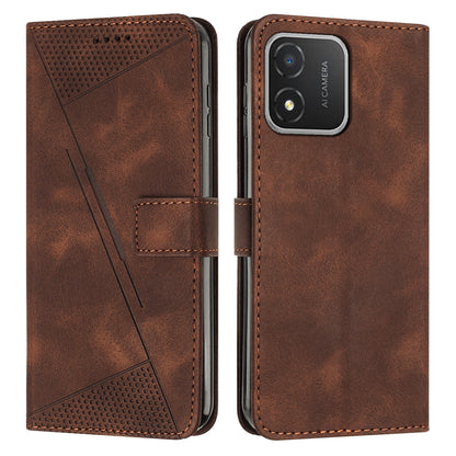 Honor X5 Dream Triangle Leather Wallet Phone Case with Lanyard, Card Slot, Cash Compartment, Foldable Kickstand, Shockproof PU TPU Protective Cover