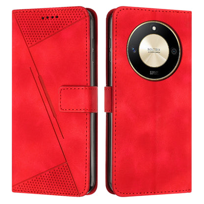 Honor X50 Dream Triangle Leather Wallet Phone Case with Lanyard, Card Slot, Cash Compartment, Foldable Kickstand, Shockproof PU TPU Protective Cover