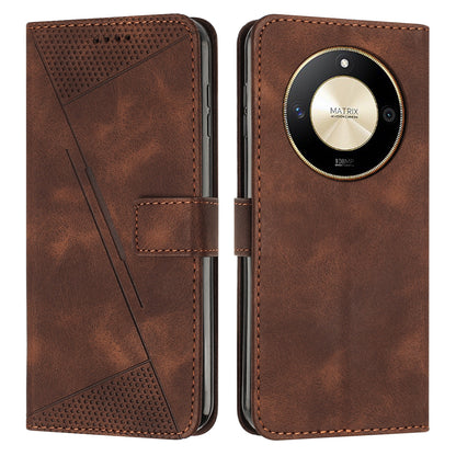 Honor X50 Dream Triangle Leather Wallet Phone Case with Lanyard, Card Slot, Cash Compartment, Foldable Kickstand, Shockproof PU TPU Protective Cover