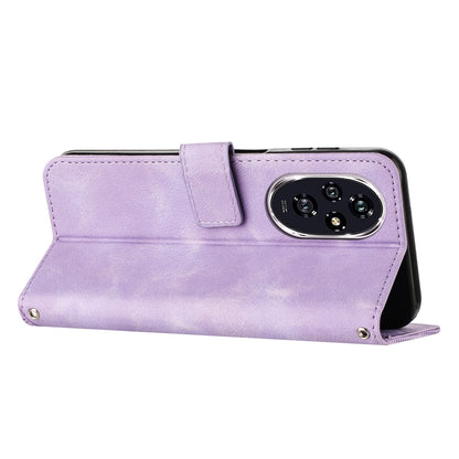 Honor 200 Pro Dream Triangle Leather Wallet Phone Case with Lanyard, Card Slot, Cash Compartment, Foldable Kickstand, Shockproof PU TPU Protective Cover
