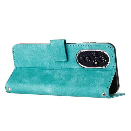 Honor 200 Dream Triangle Leather Wallet Phone Case with Lanyard, Card Slot, Cash Compartment, Foldable Kickstand, Shockproof PU TPU Protective Cover