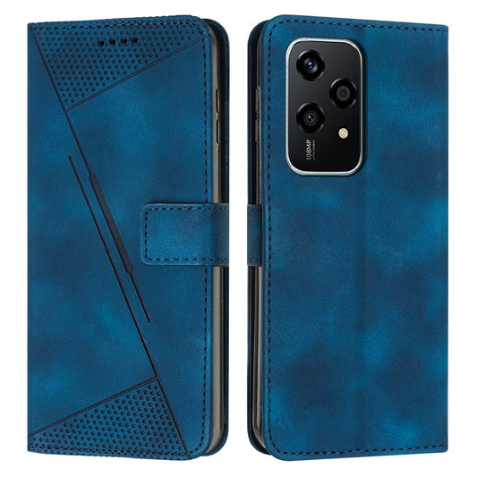 Honor 200 Lite Dream Triangle Leather Wallet Phone Case with Lanyard, Card Slot, Cash Compartment, Foldable Kickstand, Shockproof PU TPU Protective Cover