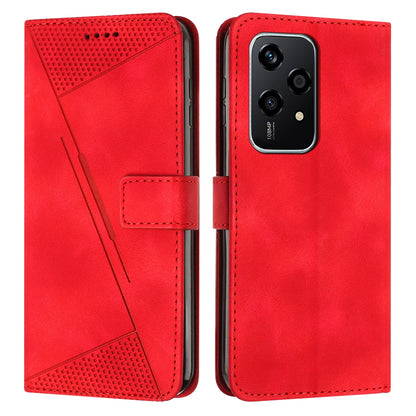 Honor 200 Lite Dream Triangle Leather Wallet Phone Case with Lanyard, Card Slot, Cash Compartment, Foldable Kickstand, Shockproof PU TPU Protective Cover