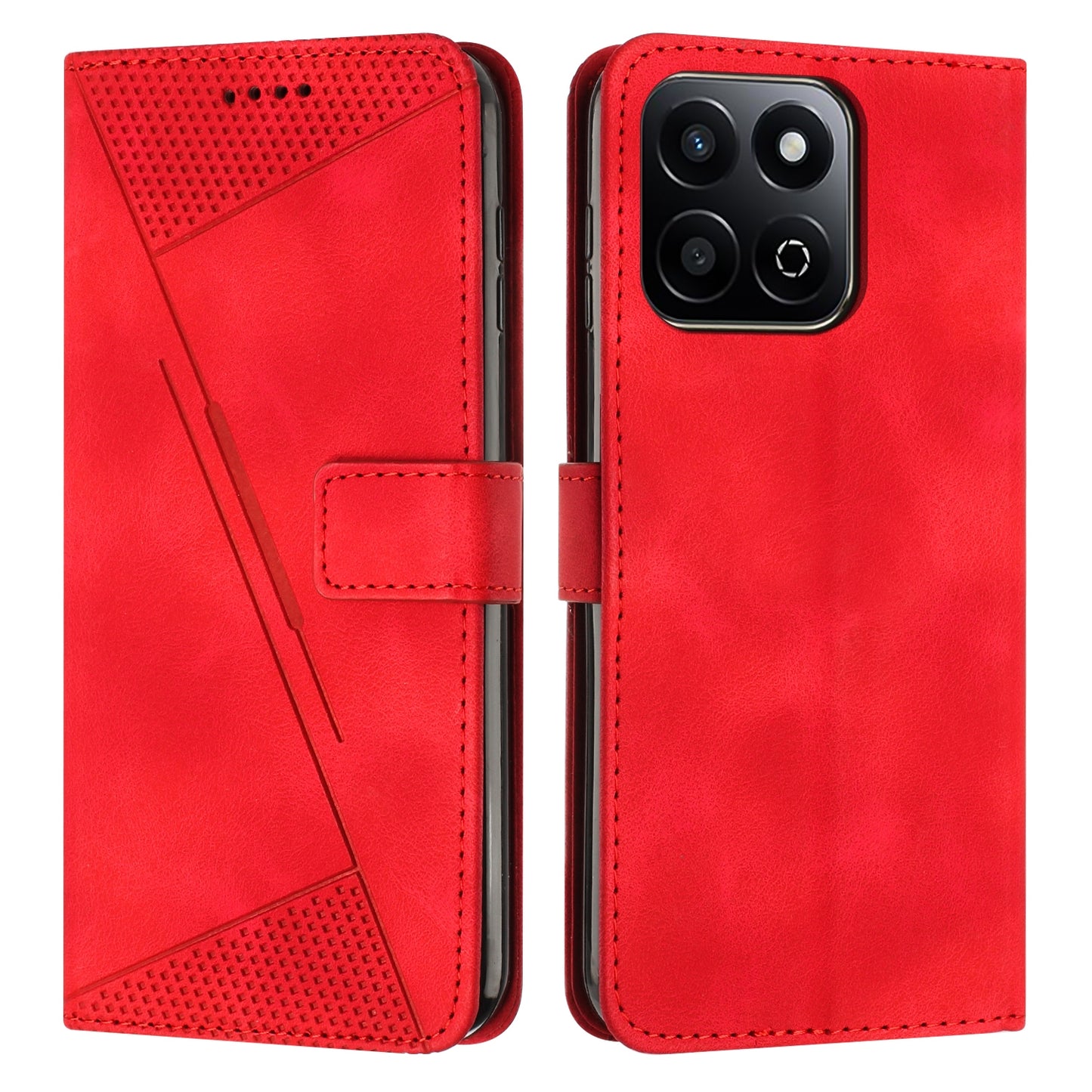 Honor 200 Smart Dream Triangle Leather Wallet Phone Case with Lanyard, Card Slot, Cash Compartment, Foldable Kickstand, Shockproof PU TPU Protective Cover
