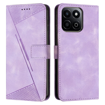 Honor 200 Smart Dream Triangle Leather Wallet Phone Case with Lanyard, Card Slot, Cash Compartment, Foldable Kickstand, Shockproof PU TPU Protective Cover