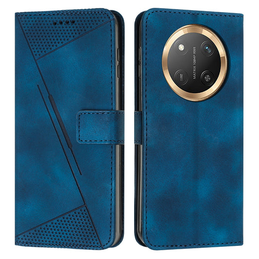 Honor X9c Dream Triangle Leather Wallet Phone Case with Lanyard, Card Slot, Cash Compartment, Foldable Kickstand, Shockproof PU TPU Protective Cover