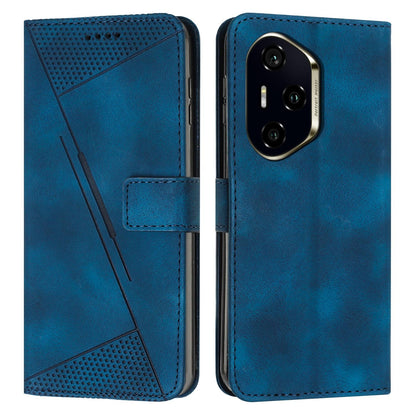 Honor 300 Pro Dream Triangle Leather Wallet Phone Case with Lanyard, Card Slot, Cash Compartment, Foldable Kickstand, Shockproof PU TPU Protective Cover