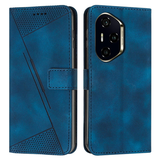 Honor 300 Ultra Dream Triangle Leather Wallet Phone Case with Lanyard, Card Slot, Cash Compartment, Foldable Kickstand, Shockproof PU TPU Protective Cover