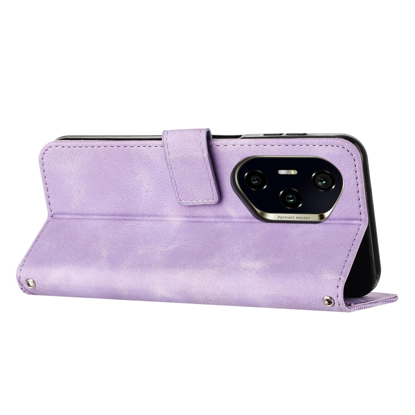 Honor 300 Ultra Dream Triangle Leather Wallet Phone Case with Lanyard, Card Slot, Cash Compartment, Foldable Kickstand, Shockproof PU TPU Protective Cover