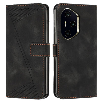 Honor 300 Ultra Dream Triangle Leather Wallet Phone Case with Lanyard, Card Slot, Cash Compartment, Foldable Kickstand, Shockproof PU TPU Protective Cover