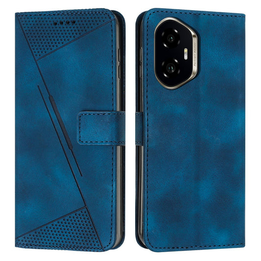 Honor 300 Dream Triangle Leather Wallet Phone Case with Lanyard, Card Slot, Cash Compartment, Foldable Kickstand, Shockproof PU TPU Protective Cover