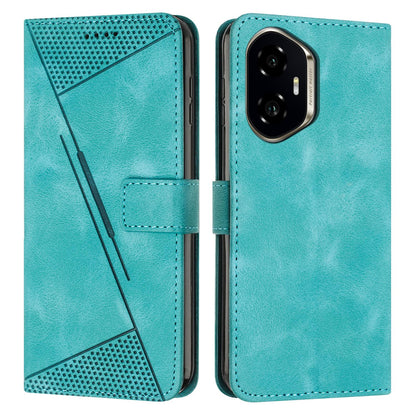 Honor 300 Dream Triangle Leather Wallet Phone Case with Lanyard, Card Slot, Cash Compartment, Foldable Kickstand, Shockproof PU TPU Protective Cover