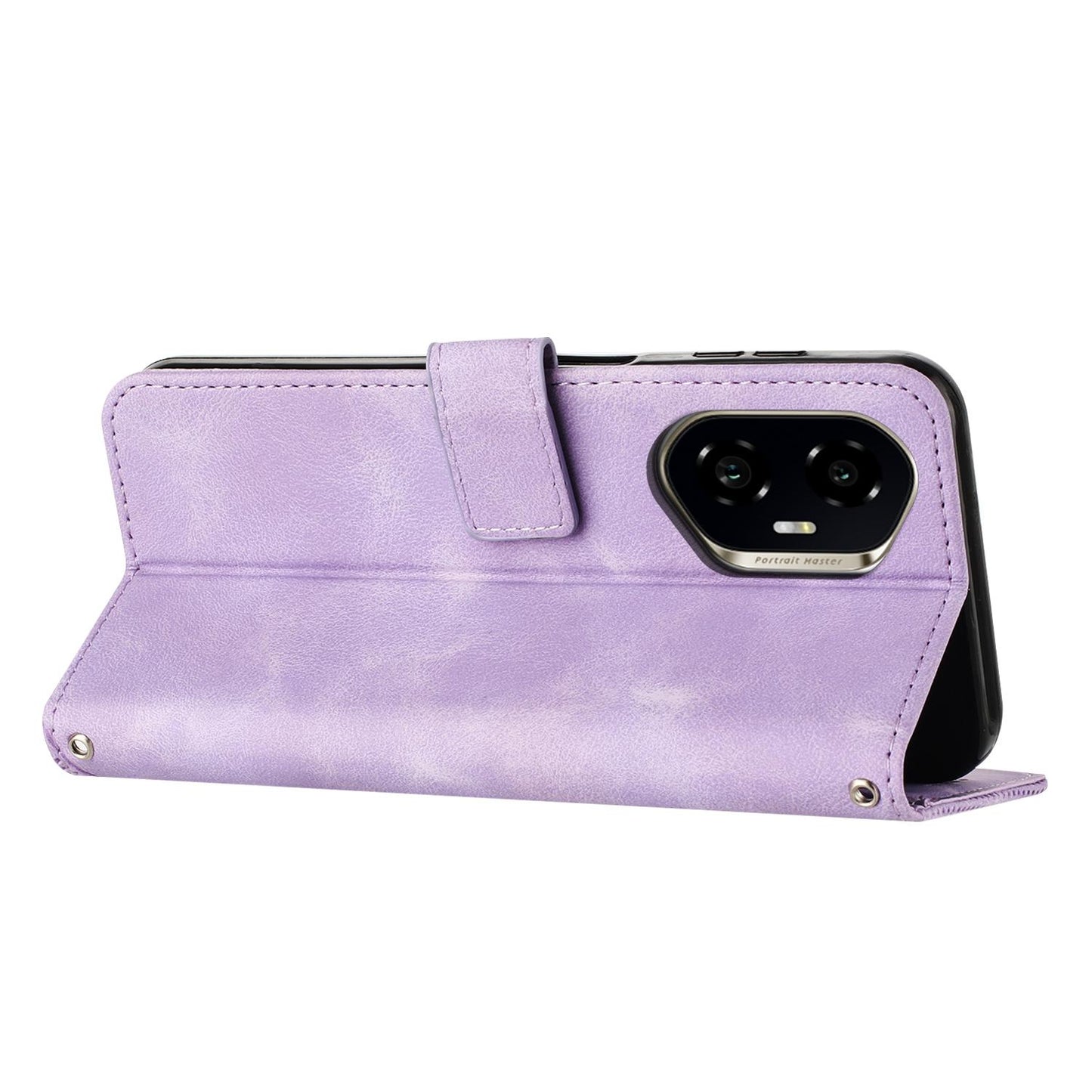 Honor 300 Dream Triangle Leather Wallet Phone Case with Lanyard, Card Slot, Cash Compartment, Foldable Kickstand, Shockproof PU TPU Protective Cover