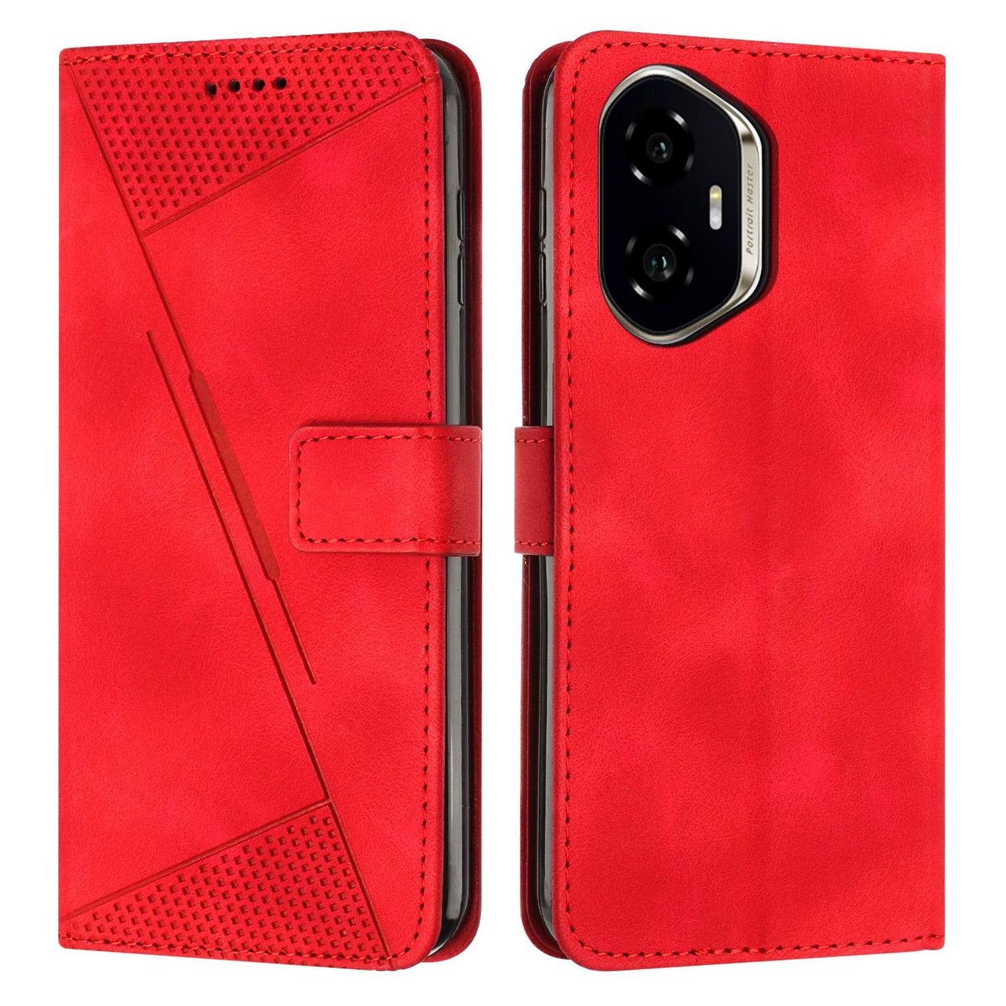 Honor 400 156.5mm Dream Triangle Leather Wallet Phone Case with Lanyard, Card Slot, Cash Compartment, Foldable Kickstand, Shockproof PU TPU Protective Cover