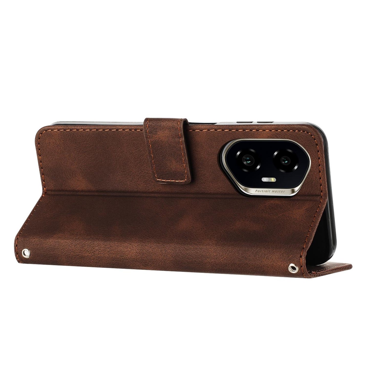 Honor 400 156.5mm Dream Triangle Leather Wallet Phone Case with Lanyard, Card Slot, Cash Compartment, Foldable Kickstand, Shockproof PU TPU Protective Cover