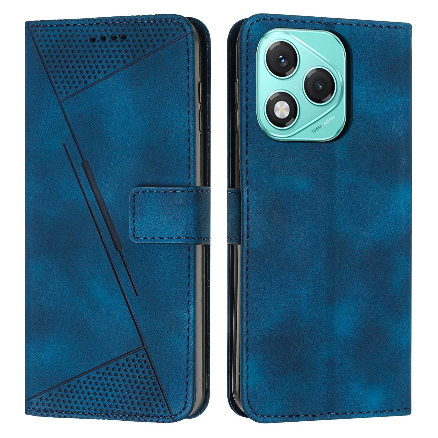 Honor 400 Lite Dream Triangle Leather Wallet Phone Case with Lanyard, Card Slot, Cash Compartment, Foldable Kickstand, Shockproof PU TPU Protective Cover
