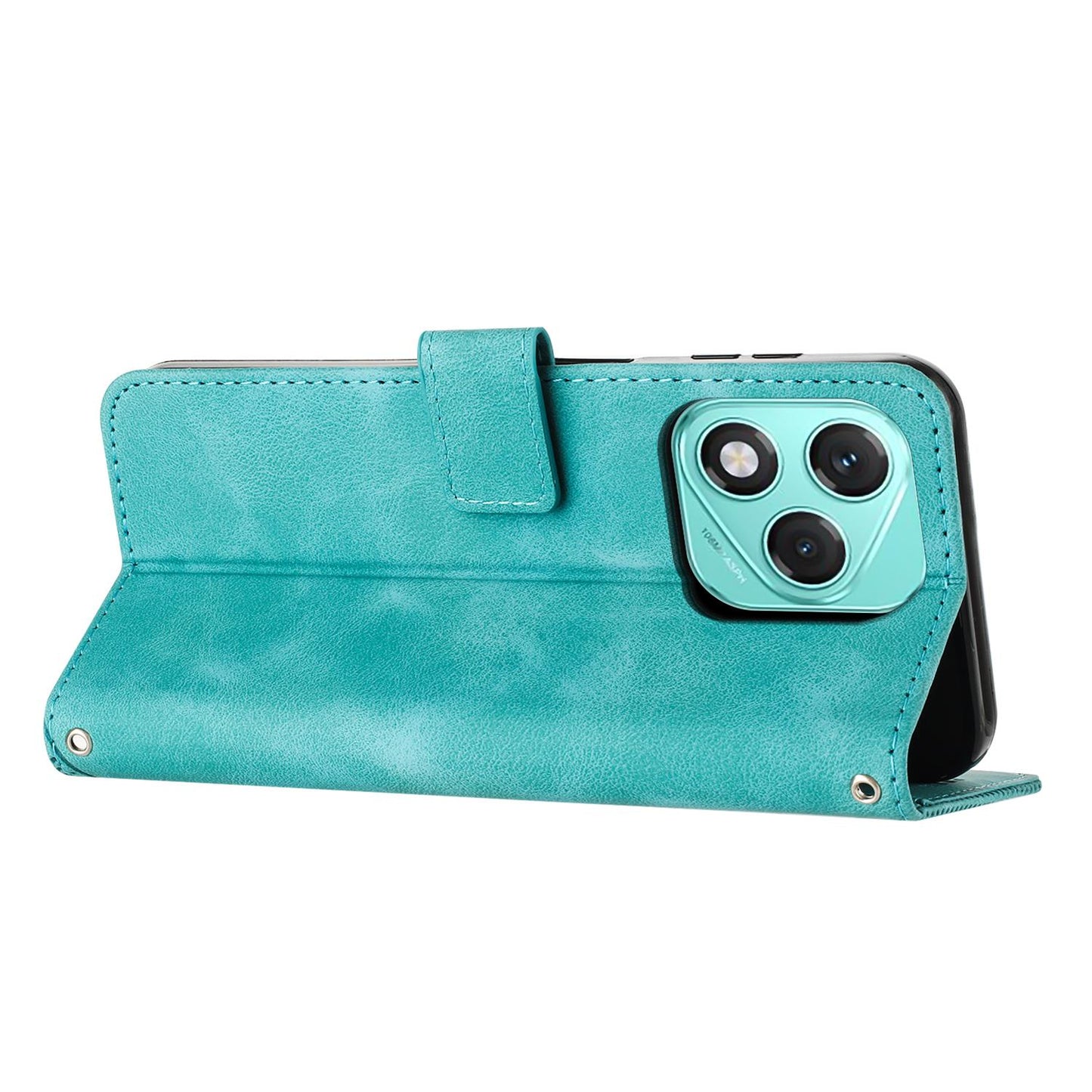 Honor 400 Lite Dream Triangle Leather Wallet Phone Case with Lanyard, Card Slot, Cash Compartment, Foldable Kickstand, Shockproof PU TPU Protective Cover