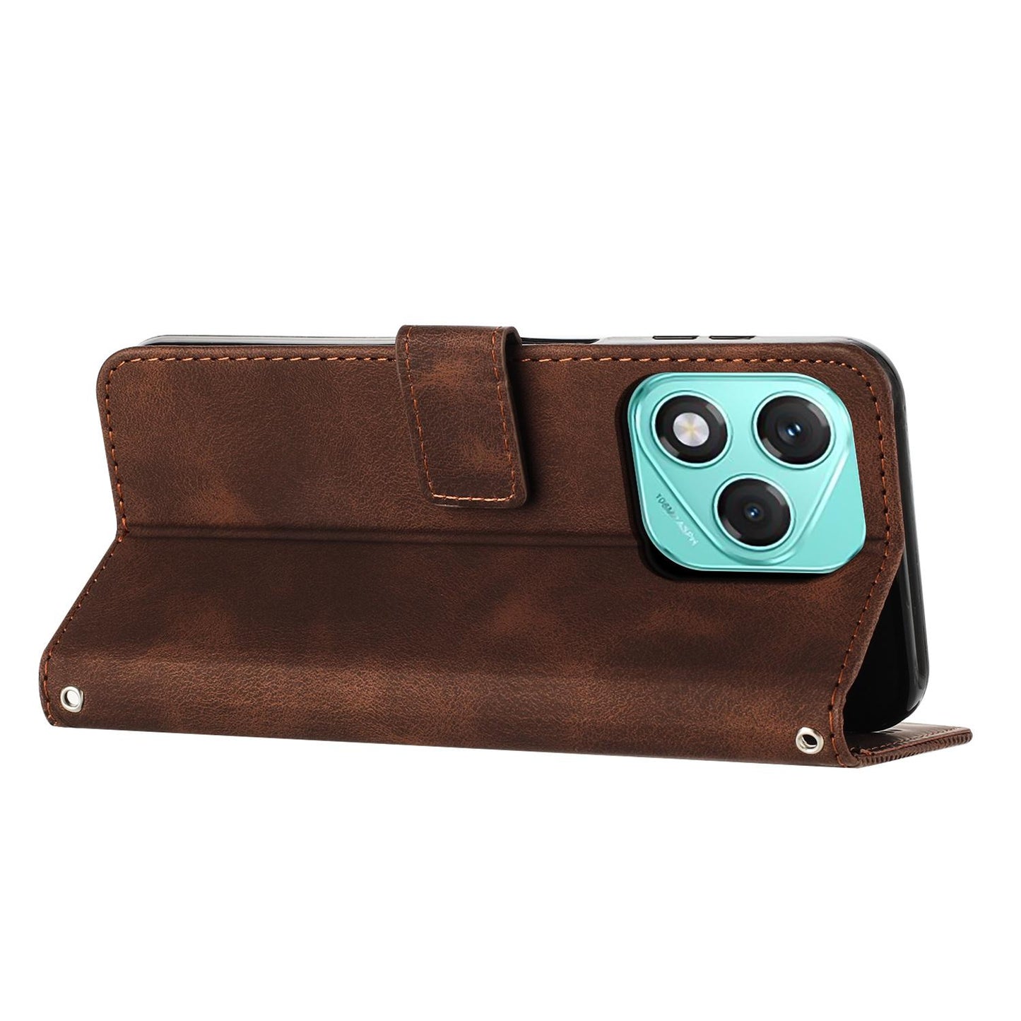 Honor 400 Lite Dream Triangle Leather Wallet Phone Case with Lanyard, Card Slot, Cash Compartment, Foldable Kickstand, Shockproof PU TPU Protective Cover
