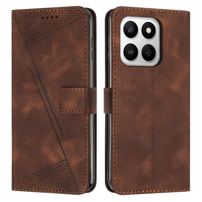 Honor 400 Smart 5G Dream Triangle Leather Wallet Phone Case with Lanyard, Card Slot, Cash Compartment, Foldable Kickstand, Shockproof PU TPU Protective Cover