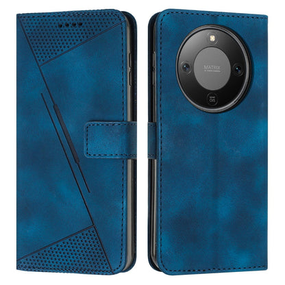Honor X70 5G Dream Triangle Leather Wallet Phone Case with Lanyard, Card Slot, Cash Compartment, Foldable Kickstand, Shockproof PU TPU Protective Cover