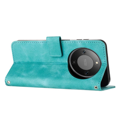 Honor X70 5G Dream Triangle Leather Wallet Phone Case with Lanyard, Card Slot, Cash Compartment, Foldable Kickstand, Shockproof PU TPU Protective Cover