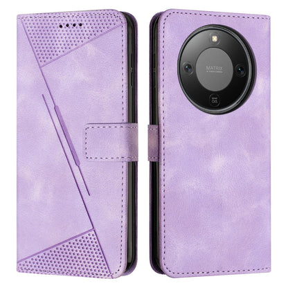 Honor X70 5G Dream Triangle Leather Wallet Phone Case with Lanyard, Card Slot, Cash Compartment, Foldable Kickstand, Shockproof PU TPU Protective Cover