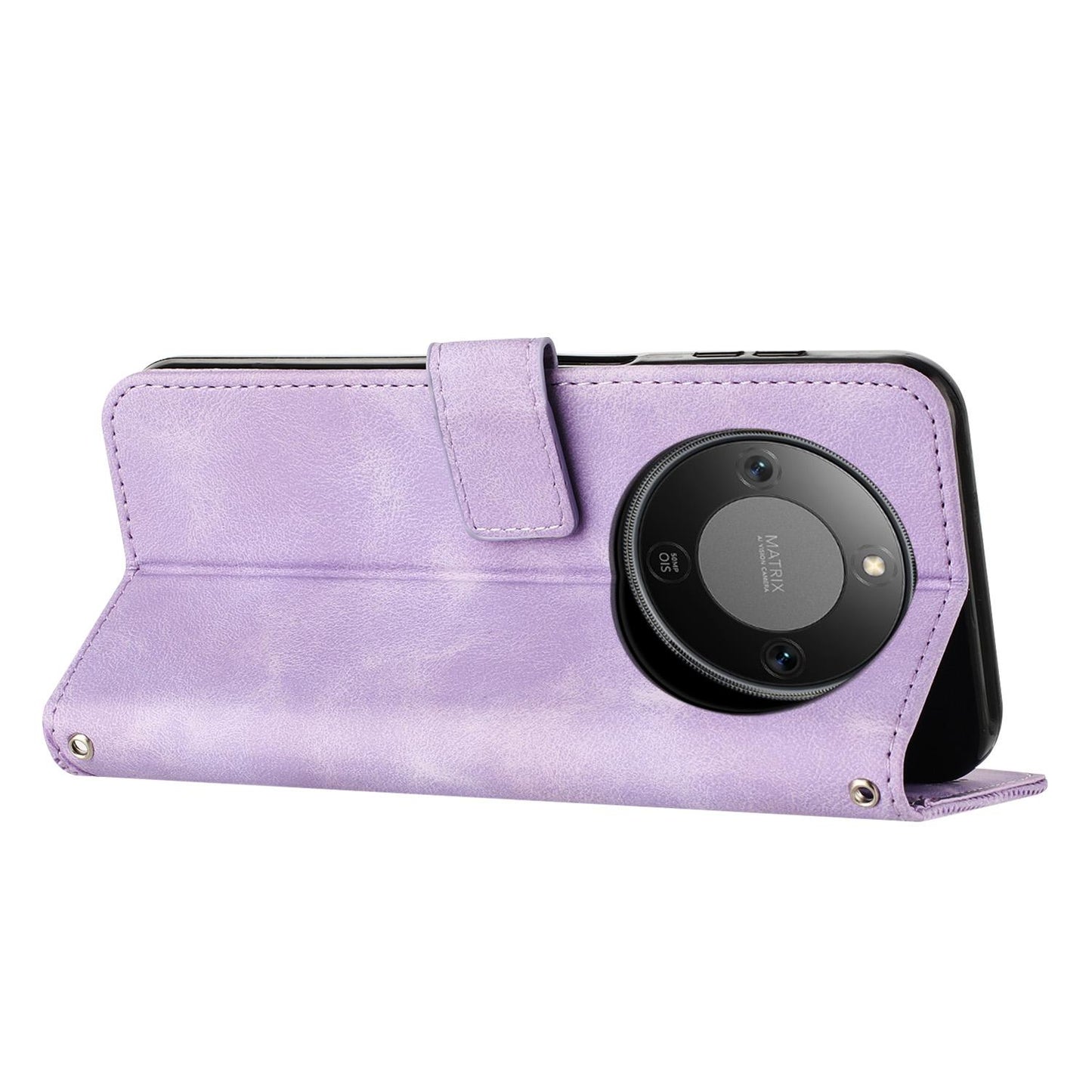 Honor X70 5G Dream Triangle Leather Wallet Phone Case with Lanyard, Card Slot, Cash Compartment, Foldable Kickstand, Shockproof PU TPU Protective Cover