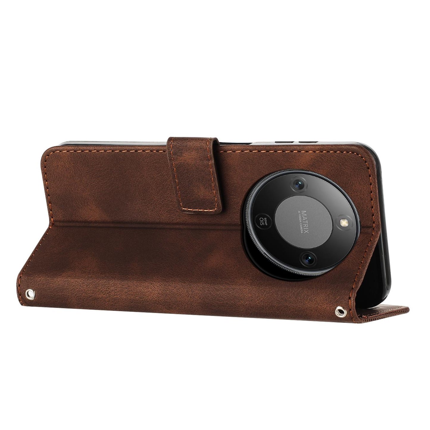 Honor X70 5G Dream Triangle Leather Wallet Phone Case with Lanyard, Card Slot, Cash Compartment, Foldable Kickstand, Shockproof PU TPU Protective Cover
