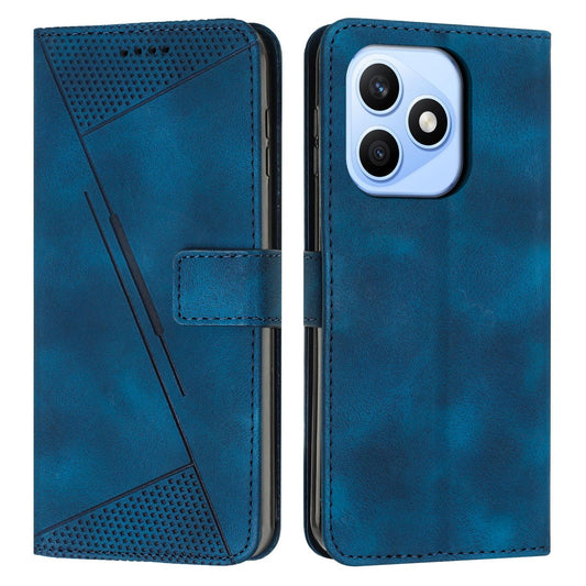 Honor X8d 4G Dream Triangle Leather Wallet Phone Case with Lanyard, Card Slot, Cash Compartment, Foldable Kickstand, Shockproof PU TPU Protective Cover