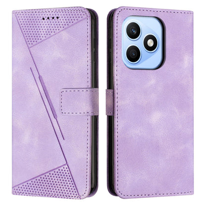 Honor X8d 4G Dream Triangle Leather Wallet Phone Case with Lanyard, Card Slot, Cash Compartment, Foldable Kickstand, Shockproof PU TPU Protective Cover
