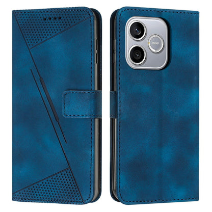 Honor 600 Lite Dream Triangle Leather Wallet Phone Case with Lanyard, Card Slot, Cash Compartment, Foldable Kickstand, Shockproof PU TPU Protective Cover