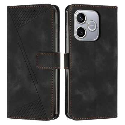 Honor 600 Lite Dream Triangle Leather Wallet Phone Case with Lanyard, Card Slot, Cash Compartment, Foldable Kickstand, Shockproof PU TPU Protective Cover