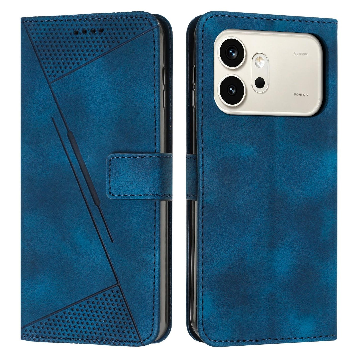 Honor 600 Dream Triangle Leather Wallet Phone Case with Lanyard, Card Slot, Cash Compartment, Foldable Kickstand, Shockproof PU TPU Protective Cover